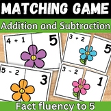 Spring Math Addition and Subtraction within 5 Matching gam