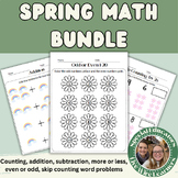 Spring Math BUNDLE |SPED counting, tracing, addition, subt