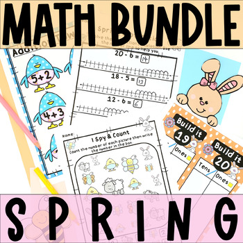 Preview of Spring Math Bundle Addition Subtraction Number Sense Place Value Kindergarten