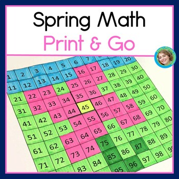 Preview of Spring Math Sub Plans | Substitute Plans First Grade Print and Go