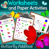 Spring Math Butterfly Addition Worksheets