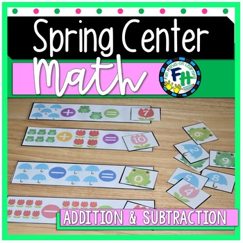 Preview of Spring Math Center - Addition & Subtraction to 10 {Kinder & Grade 1}