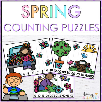 Preview of Spring Math Center Number Counting Puzzles {FREEBIE}