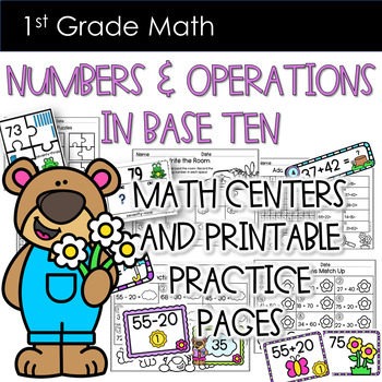 Preview of Spring Math Centers - 1st Grade - Numbers and Operations in Base Ten