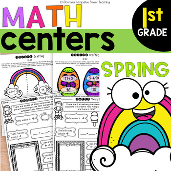 Preview of Spring Math Centers for 1st grade  No Prep