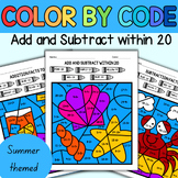 Summer Math Color by Number - Addition and Subtraction wit