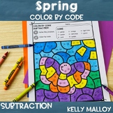 Spring May Math Coloring Pages Sheets Subtraction Color by