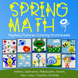 Spring Break Math Worksheets Color by Number Hidden Pictur