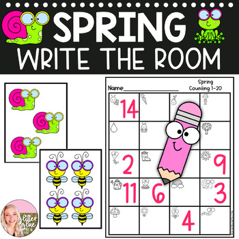 Preview of Spring Math - Count/Write the Room 1-20