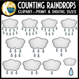 Spring Math Counting Raindrops Clipart by K Cups in my Classroom