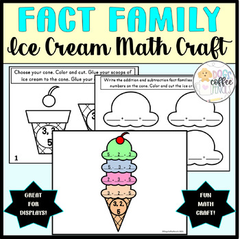 Preview of Easy Addition and Subtraction Fact Family Craft| Printable End of Year Activity