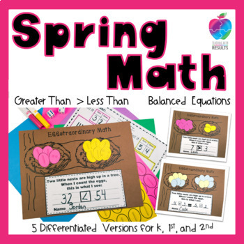 Preview of Spring Math Craft  |  Greater Than Less Than  |  Balanced Equations