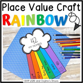 Preview of Spring Math Craft | Place Value Activity | Rainbow Craft