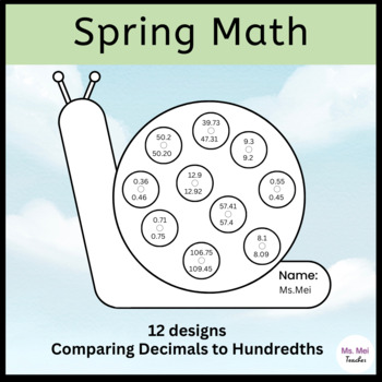 Preview of Spring Math Crafts - Comparing Decimals to Hundredths