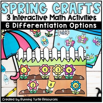 Preview of Spring Math Crafts Number Matching and Recognition 1-20 for Kindergarten