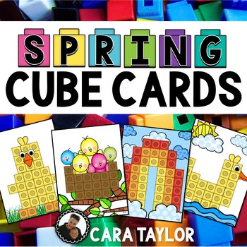 Preview of Spring Math Cube Cards - Use with Unifix or Linking Cubes