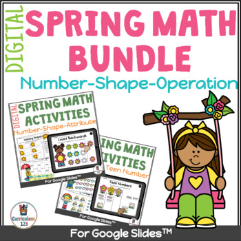 Preview of Spring Math Digital Activities Kindergarten First Grade Bundle