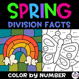 Spring Math Division Worksheets Color By Number Code March Coloring Pages