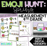 Spring Math Emoji Hunt Measurement, Time, Angles Fourth Grade