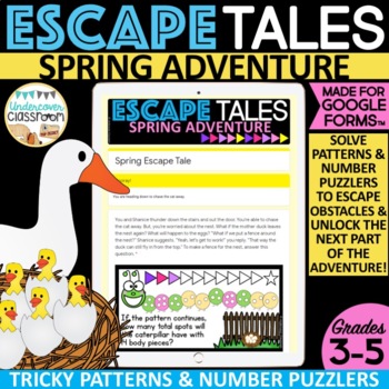 Preview of Spring Math Enrichment | Puzzlers | Digital Escape Tale for Google Forms™