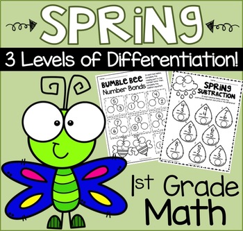 Preview of Spring Math FREEBIE (Kindgergarten, 1st Grade, & 2nd Grade)