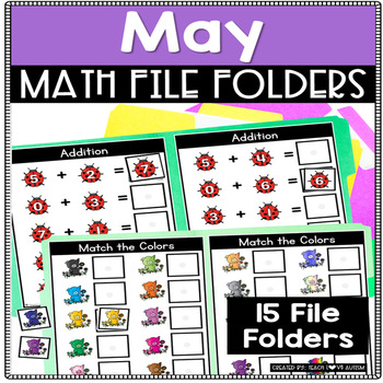 Preview of Spring Math File Folders and Activities | MAY