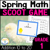 Spring Math Game Addition Worksheets Scoot Task Cards First Grade