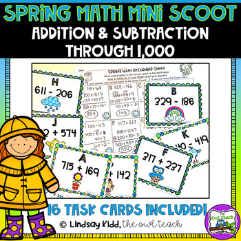 Preview of Spring Math Game:  Addition and Subtraction SCOOT