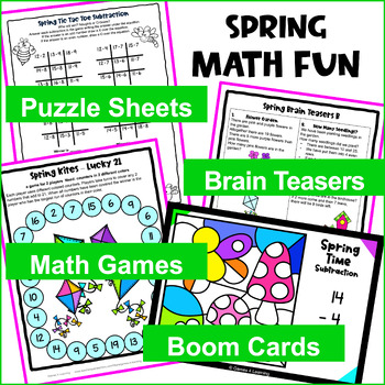 Spring Math Activities Worksheets Games Brain Teasers Bonus Boom Cards