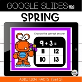 Spring Math Google Slides™ Addition Facts Practice Set 1 G