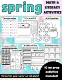 Spring Math & Literacy Activities | 10 No-Prep Spring Activities