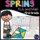 Spring Math & Literacy Worksheets Packet First Grade (Incl