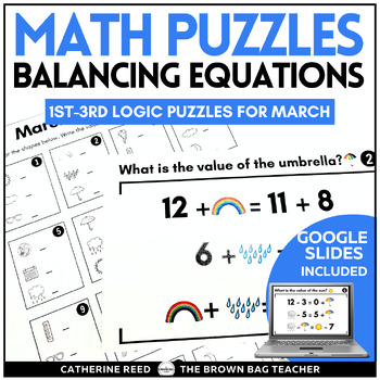 Preview of Spring Math Logic Puzzles: Balancing Equations for March