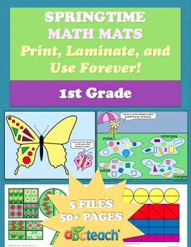 Preview of Spring Math Mats for 1st Grade Common Core