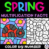 Spring Math Multiplication Facts Color By Number Code March Coloring Pages