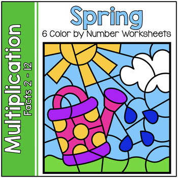 spring math multiplication worksheets multiplication color by number