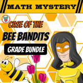 Spring Math Mystery Game Worksheets Differentiated GRADE BUNDLE