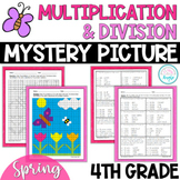 Spring Math Mystery Picture- 4th Grade Multiplication & Di