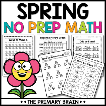 Preview of Spring Math Worksheets | Morning Work Activities Homework and Centers