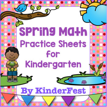 Preview of Spring Math Practice Sheets for Kindergarten