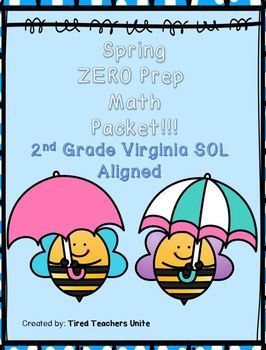 Preview of Spring Math Packet - 2nd Grade VA SOLS