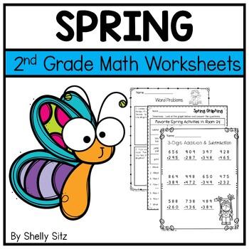 Preview of Spring Math Worksheets Second Grade - 2nd Grade Math Review