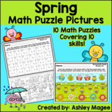 Spring Math Puzzle Pictures with Writing Activity: Additio