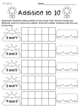 spring math review kindergarten common core by little