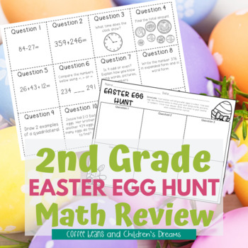 Preview of Spring Math Review | Second Grade Easter Egg Hunt | End of year Activity