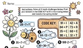 Spring Math Riddle Secret Code Worksheet | 2-Digit Addition & Subtraction