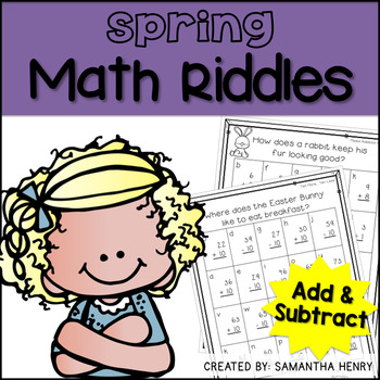 Preview of Spring Math Riddles