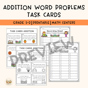 Spring Math Task Card Bundle | Addition & Subtraction | Grades 1- 2