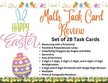 Preview of Spring Math Task Cards