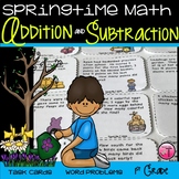 Spring Math Task Cards  Addition and Subtraction Word Prob